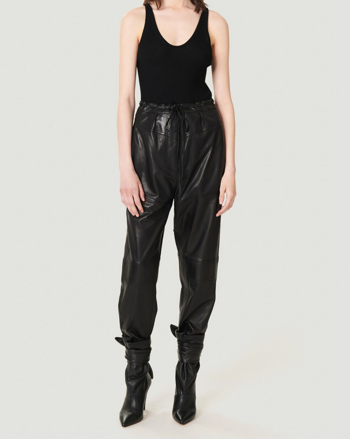 ELISON RIBBED SCOOP TANK TOP image number null